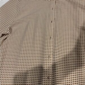 Adrianna Papell Tan Checkered Blouse